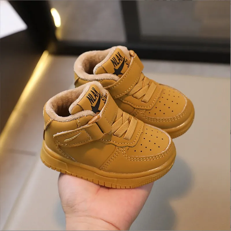 Autumn Winter New Children's Sports Shoes Boys' High Top Board Shoes Girls' Little White Fashion Children's Basketball Shoes - Image 8
