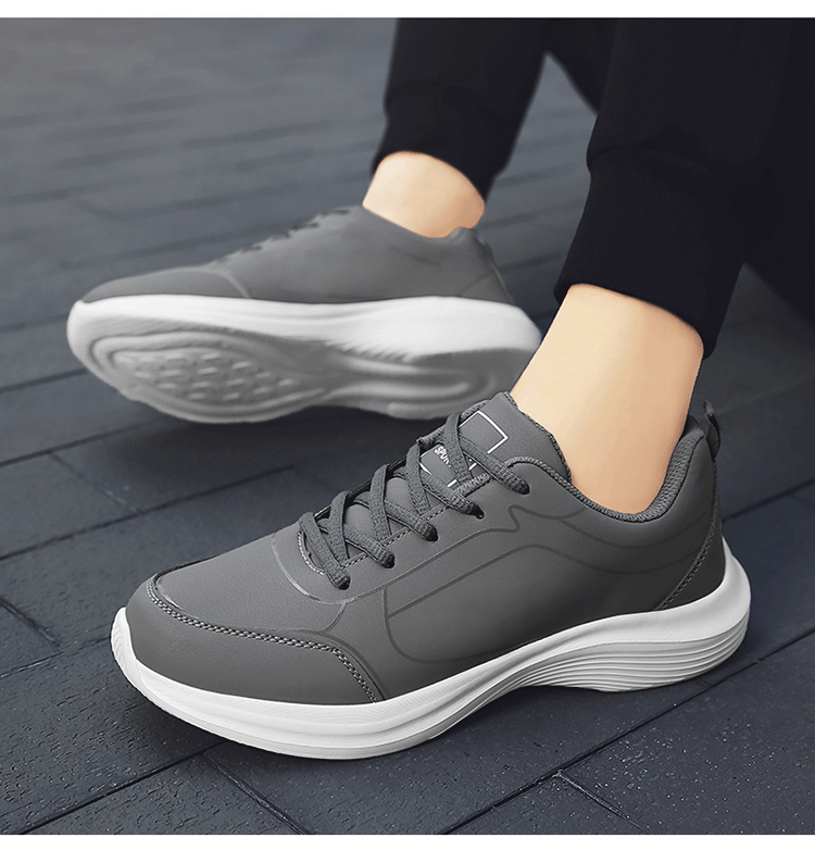 Men Shoes Autumn New PU Leather Casual Shoes Outdoor Sports Sneakers For Men Lightweight Soft Black Tennis Shoes - Image 33
