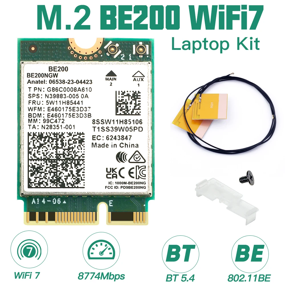 WiFi 7 For Intel BE200 Wireless Network Card Bluetooth 5.4 WiFi BE200NGW NGFF Adapter 802.11AX 2.4G/5G/6GHz for Win10/11 PC - Image 8