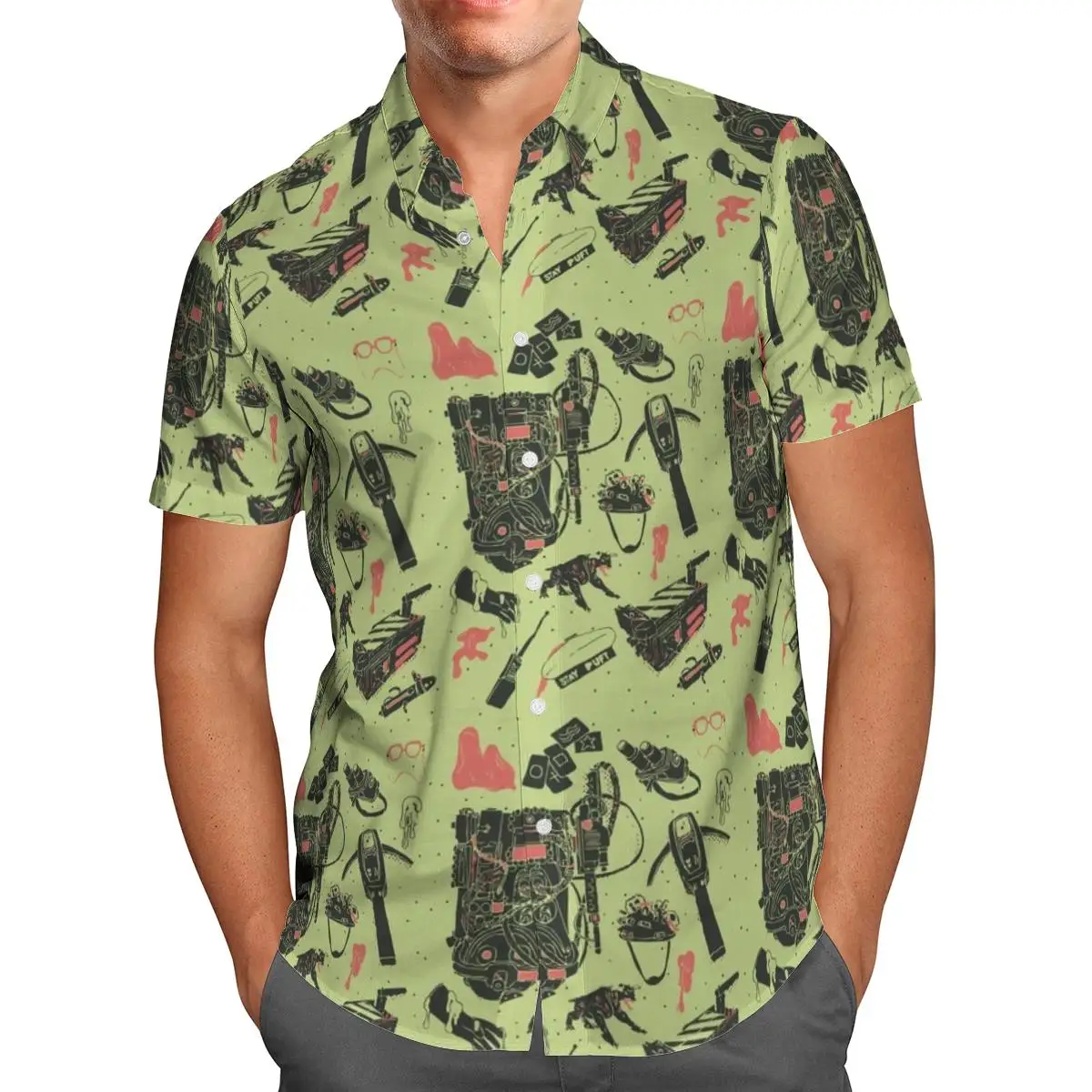 Oversized Streetwear 3D Anime Green Short Sleeve Hawaiian Shirt Men's Beach Summer 5XL Social Homme-863 - Image 3