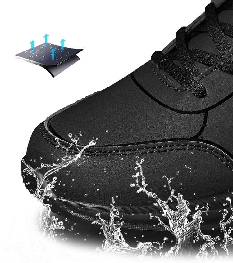 Men Shoes Autumn New PU Leather Casual Shoes Outdoor Sports Sneakers For Men Lightweight Soft Black Tennis Shoes - Image 8