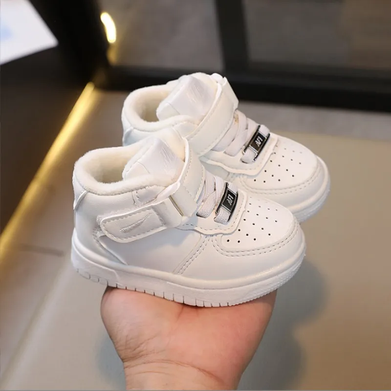 Autumn Winter New Children's Sports Shoes Boys' High Top Board Shoes Girls' Little White Fashion Children's Basketball Shoes - Image 7