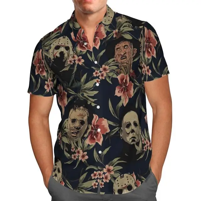 Oversized Streetwear 3D Anime Green Short Sleeve Hawaiian Shirt Men's Beach Summer 5XL Social Homme-863 - Image 11