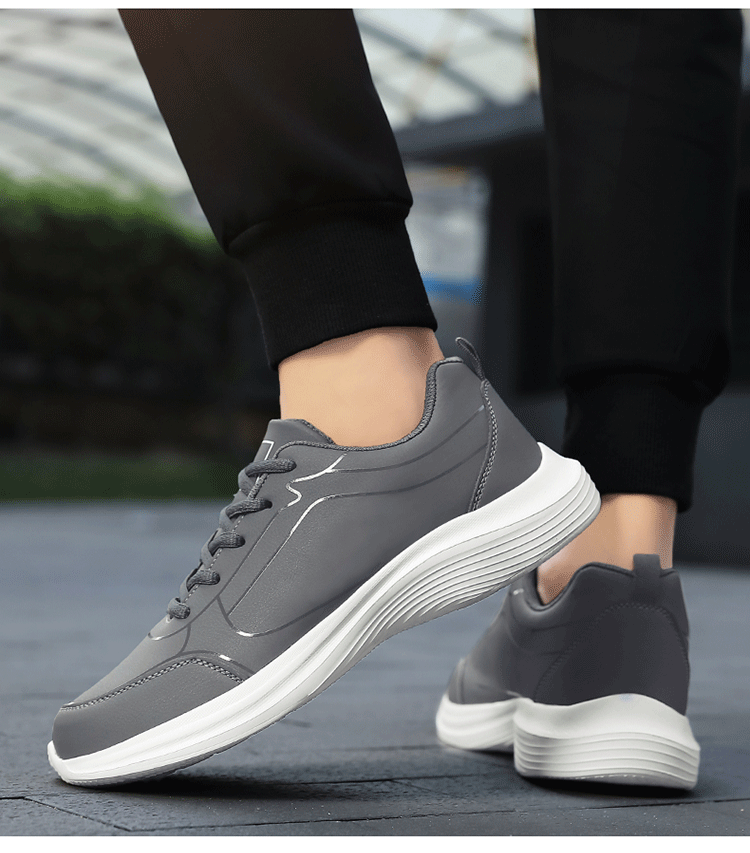 Men Shoes Autumn New PU Leather Casual Shoes Outdoor Sports Sneakers For Men Lightweight Soft Black Tennis Shoes - Image 30