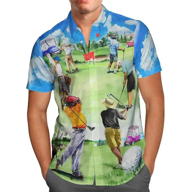 Oversized Streetwear 3D Anime Green Short Sleeve Hawaiian Shirt Men's Beach Summer 5XL Social Homme-863 - Image 21