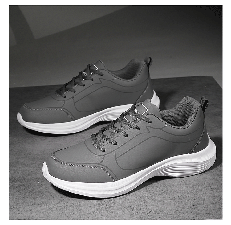Men Shoes Autumn New PU Leather Casual Shoes Outdoor Sports Sneakers For Men Lightweight Soft Black Tennis Shoes - Image 34