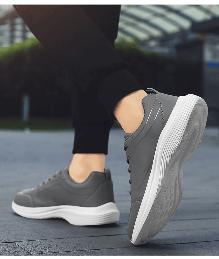 Men Shoes Autumn New PU Leather Casual Shoes Outdoor Sports Sneakers For Men Lightweight Soft Black Tennis Shoes - Image 31