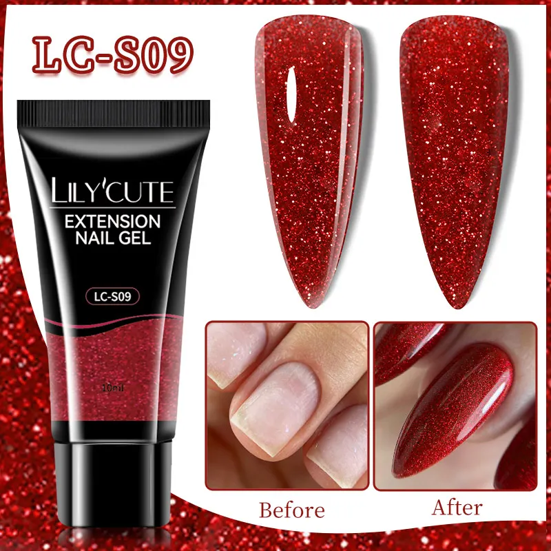LILYCUTE 8ml/15ml Glitter Acrylic Gel Finger Extension Silver Nail Extension Gel Soak Off Nail Art Gel Varnish All For Manicure - Image 61
