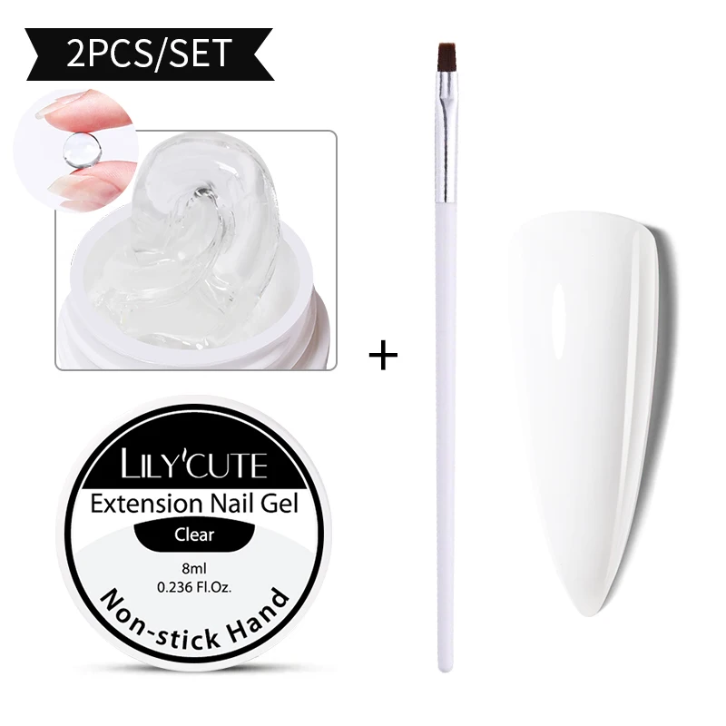 LILYCUTE 8ml/15ml Glitter Acrylic Gel Finger Extension Silver Nail Extension Gel Soak Off Nail Art Gel Varnish All For Manicure - Image 74