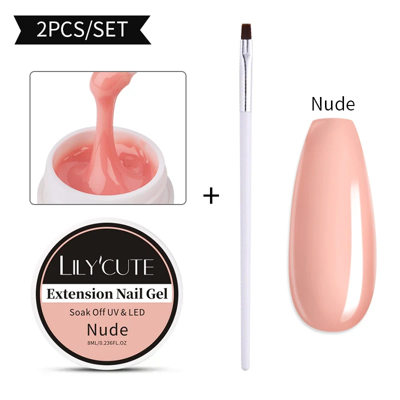 LILYCUTE 8ml/15ml Glitter Acrylic Gel Finger Extension Silver Nail Extension Gel Soak Off Nail Art Gel Varnish All For Manicure - Image 15