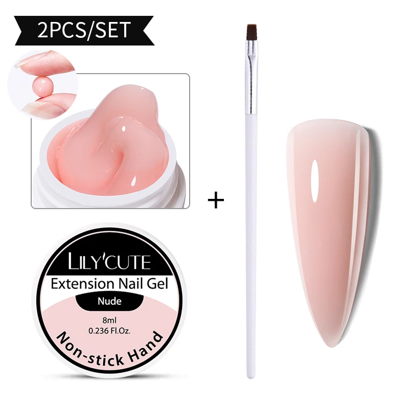 LILYCUTE 8ml/15ml Glitter Acrylic Gel Finger Extension Silver Nail Extension Gel Soak Off Nail Art Gel Varnish All For Manicure - Image 79