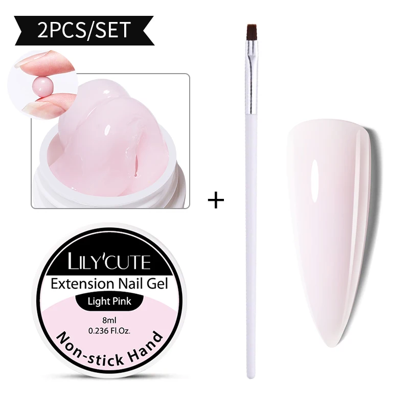 LILYCUTE 8ml/15ml Glitter Acrylic Gel Finger Extension Silver Nail Extension Gel Soak Off Nail Art Gel Varnish All For Manicure - Image 85