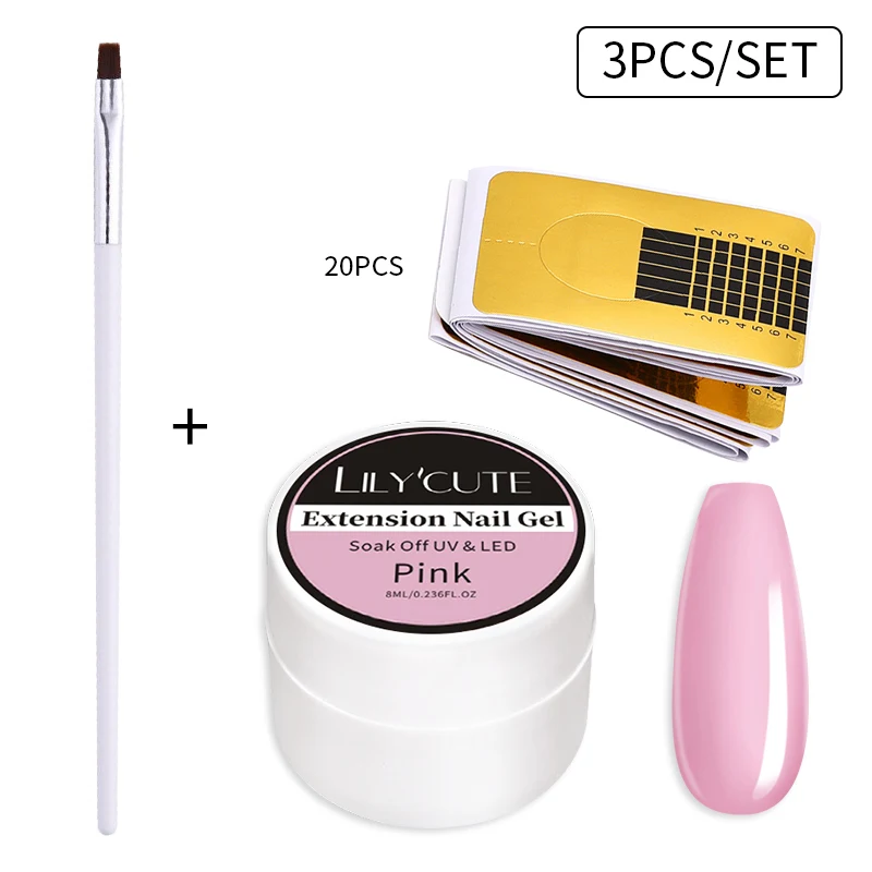 LILYCUTE 8ml/15ml Glitter Acrylic Gel Finger Extension Silver Nail Extension Gel Soak Off Nail Art Gel Varnish All For Manicure - Image 29