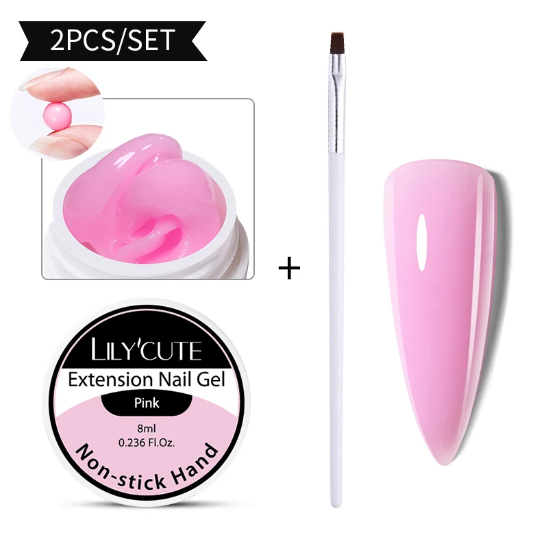 LILYCUTE 8ml/15ml Glitter Acrylic Gel Finger Extension Silver Nail Extension Gel Soak Off Nail Art Gel Varnish All For Manicure - Image 86