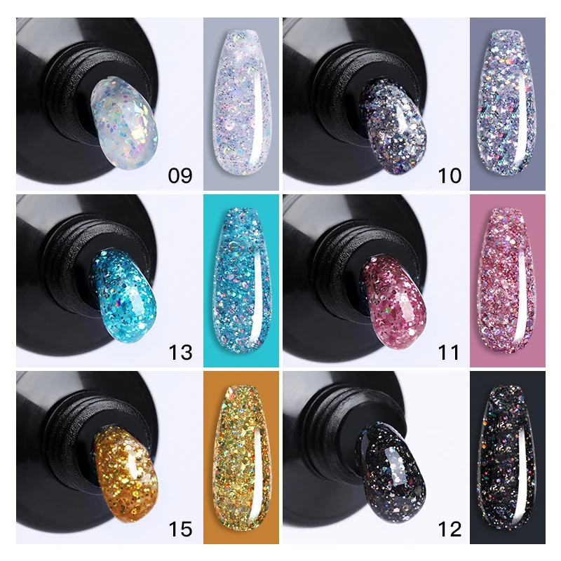 LILYCUTE 8ml/15ml Glitter Acrylic Gel Finger Extension Silver Nail Extension Gel Soak Off Nail Art Gel Varnish All For Manicure - Image 3