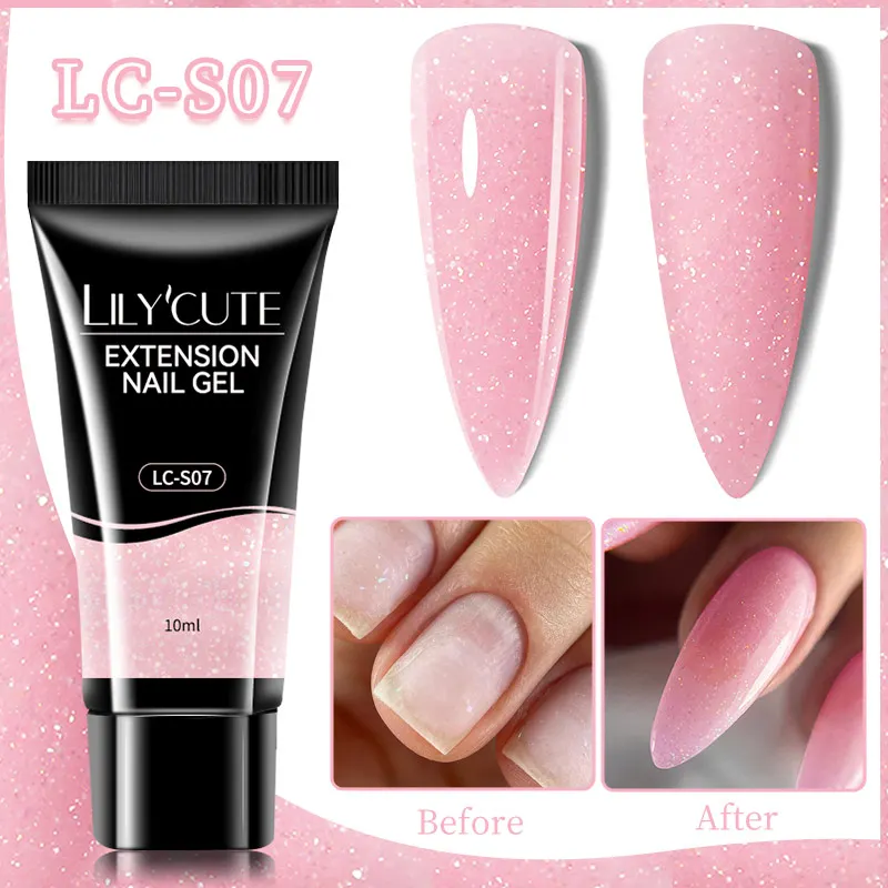 LILYCUTE 8ml/15ml Glitter Acrylic Gel Finger Extension Silver Nail Extension Gel Soak Off Nail Art Gel Varnish All For Manicure - Image 40