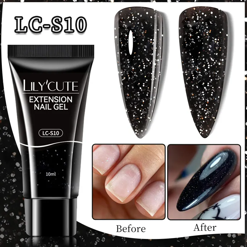 LILYCUTE 8ml/15ml Glitter Acrylic Gel Finger Extension Silver Nail Extension Gel Soak Off Nail Art Gel Varnish All For Manicure - Image 62