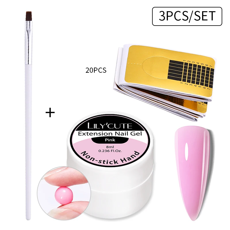 LILYCUTE 8ml/15ml Glitter Acrylic Gel Finger Extension Silver Nail Extension Gel Soak Off Nail Art Gel Varnish All For Manicure - Image 67