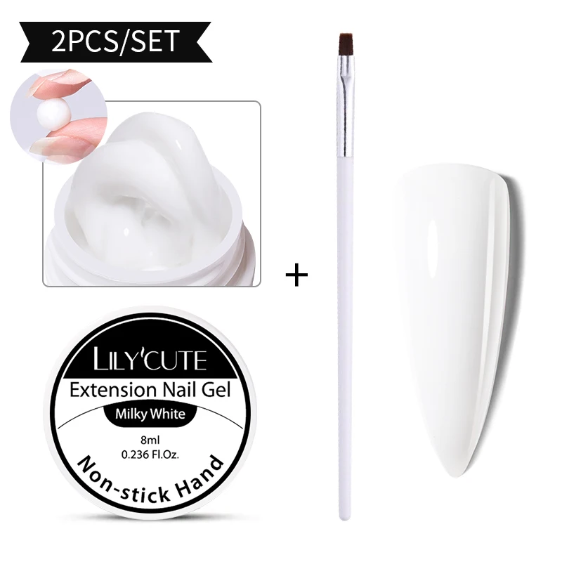 LILYCUTE 8ml/15ml Glitter Acrylic Gel Finger Extension Silver Nail Extension Gel Soak Off Nail Art Gel Varnish All For Manicure - Image 84