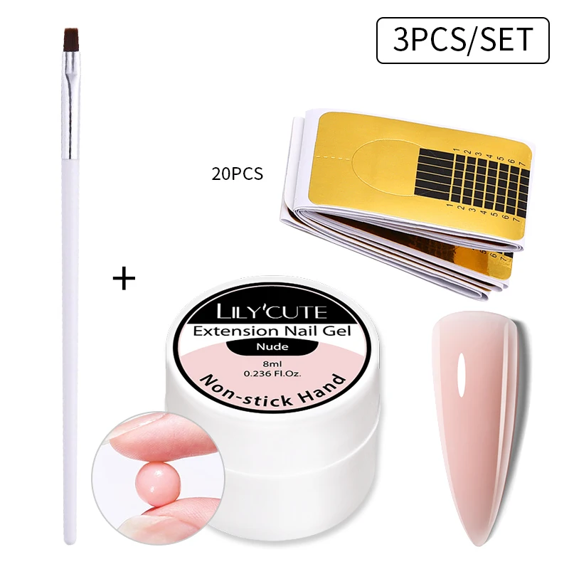 LILYCUTE 8ml/15ml Glitter Acrylic Gel Finger Extension Silver Nail Extension Gel Soak Off Nail Art Gel Varnish All For Manicure - Image 69