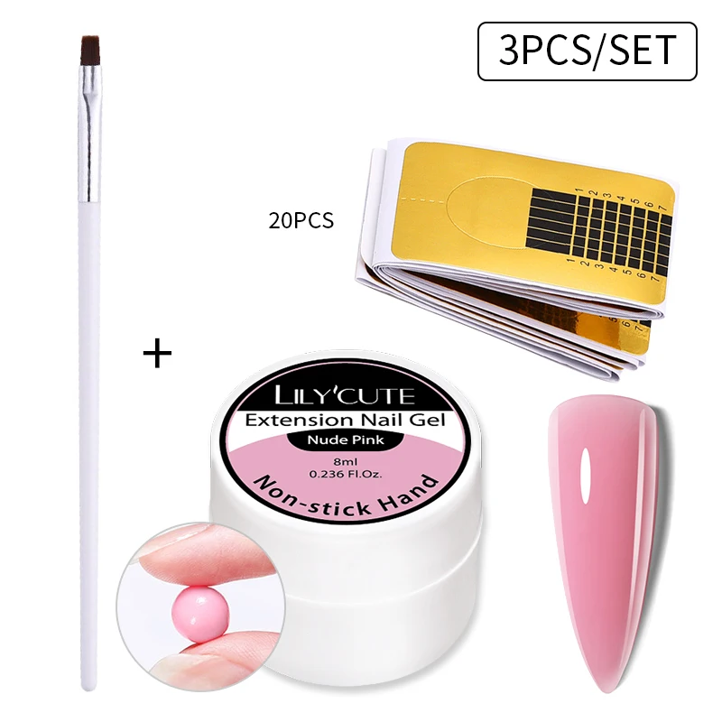 LILYCUTE 8ml/15ml Glitter Acrylic Gel Finger Extension Silver Nail Extension Gel Soak Off Nail Art Gel Varnish All For Manicure - Image 68