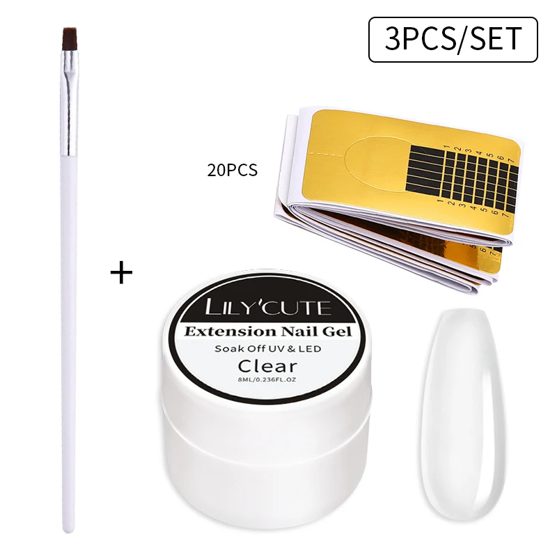 LILYCUTE 8ml/15ml Glitter Acrylic Gel Finger Extension Silver Nail Extension Gel Soak Off Nail Art Gel Varnish All For Manicure - Image 16