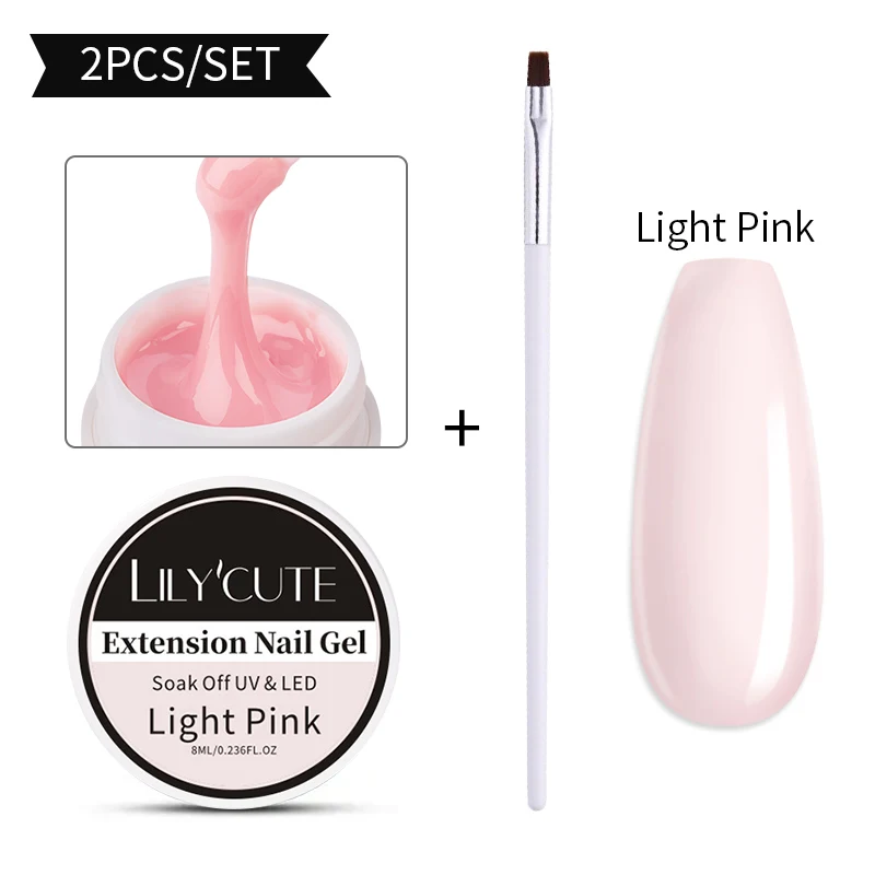 LILYCUTE 8ml/15ml Glitter Acrylic Gel Finger Extension Silver Nail Extension Gel Soak Off Nail Art Gel Varnish All For Manicure - Image 23