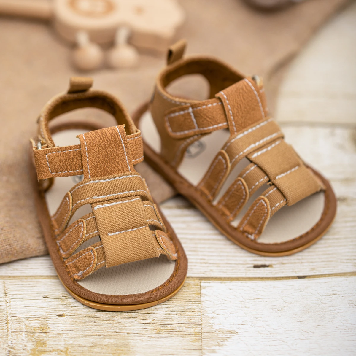 Meckior Summer Baby Shoes Baby Boy Girl Sandal Non-slip Rubber Sole Infant First Walkers Toddler Casual Baby Boy Garden Sandals - Image 2