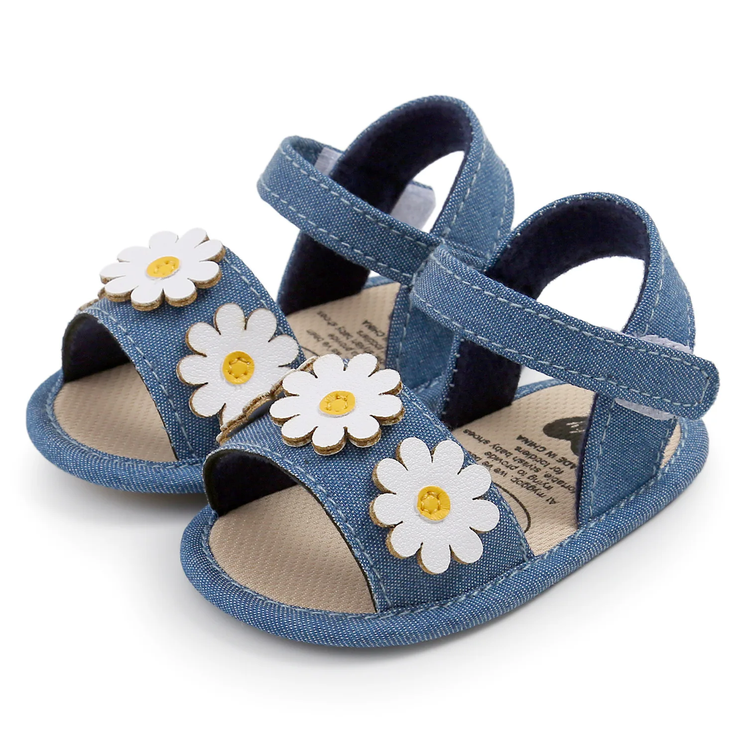 Meckior Summer Cool Baby Girl Sandals Fashion Newborn Sandal Idyllic Flower Soft Anti-slip Toddler Cotton Sole Comfortable Shoes - Image 2
