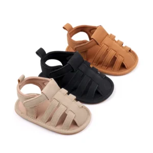 Baby Shoes Newborn Toddler 0-9-18 Months Prewalking Outdoor Summer Sandal Beach Walking Shoes 2024 New Style PU and TPR BHX3206