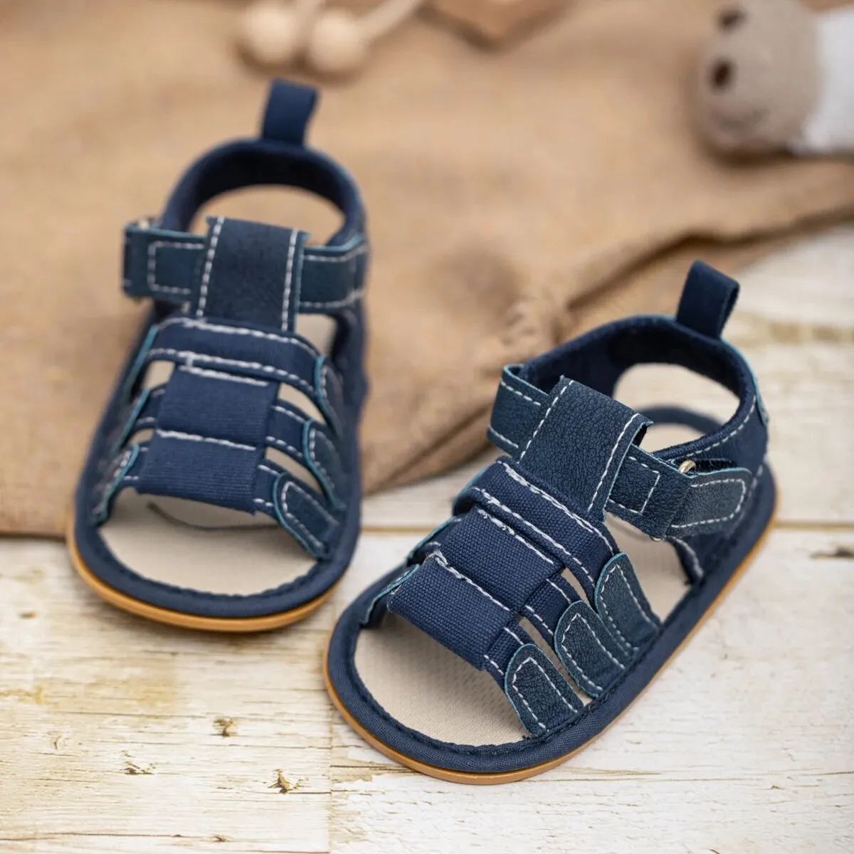 Meckior Summer Baby Shoes Baby Boy Girl Sandal Non-slip Rubber Sole Infant First Walkers Toddler Casual Baby Boy Garden Sandals - Image 7