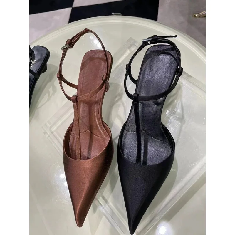 Brand Shoes for Women Sexy Pointed Toe Women's Sandals Comfortable Low Heel Trendy Sandal Simple Versatile Large Size Pumps - Image 5